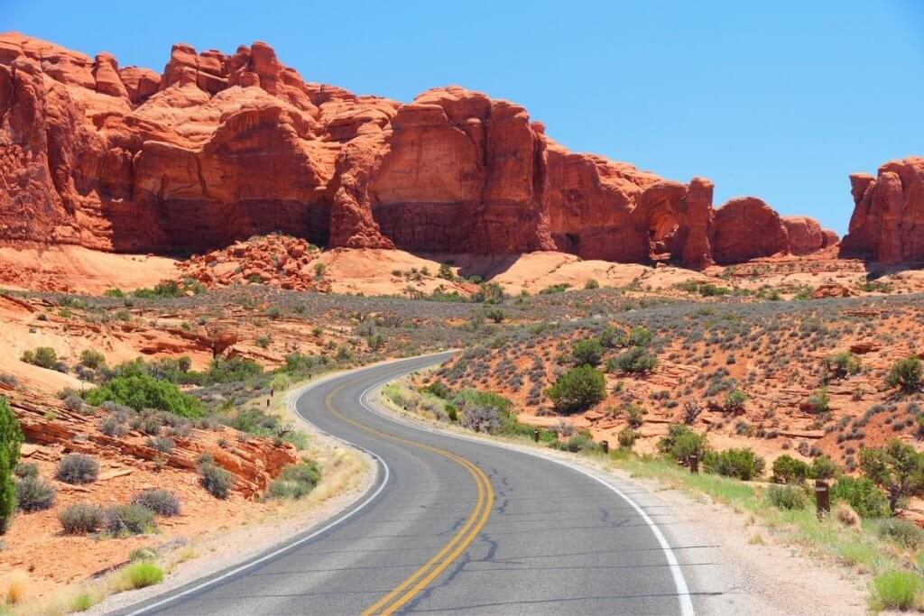Arches Scenic Drive on a South West road trip