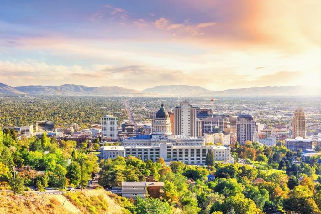 Salt lake City in Utah