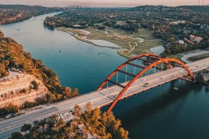 Scenic Drive over Pennybaker bridge in Austin Texas