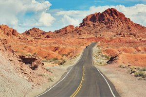 A long lonely road through Nevada