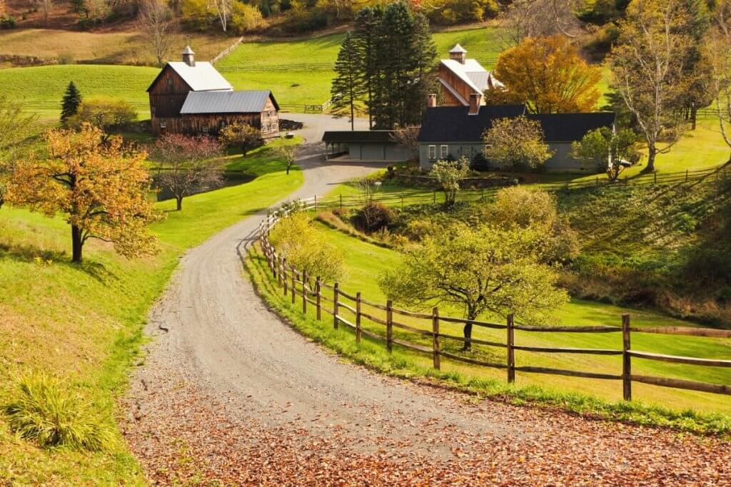 A farmstead road in vermont