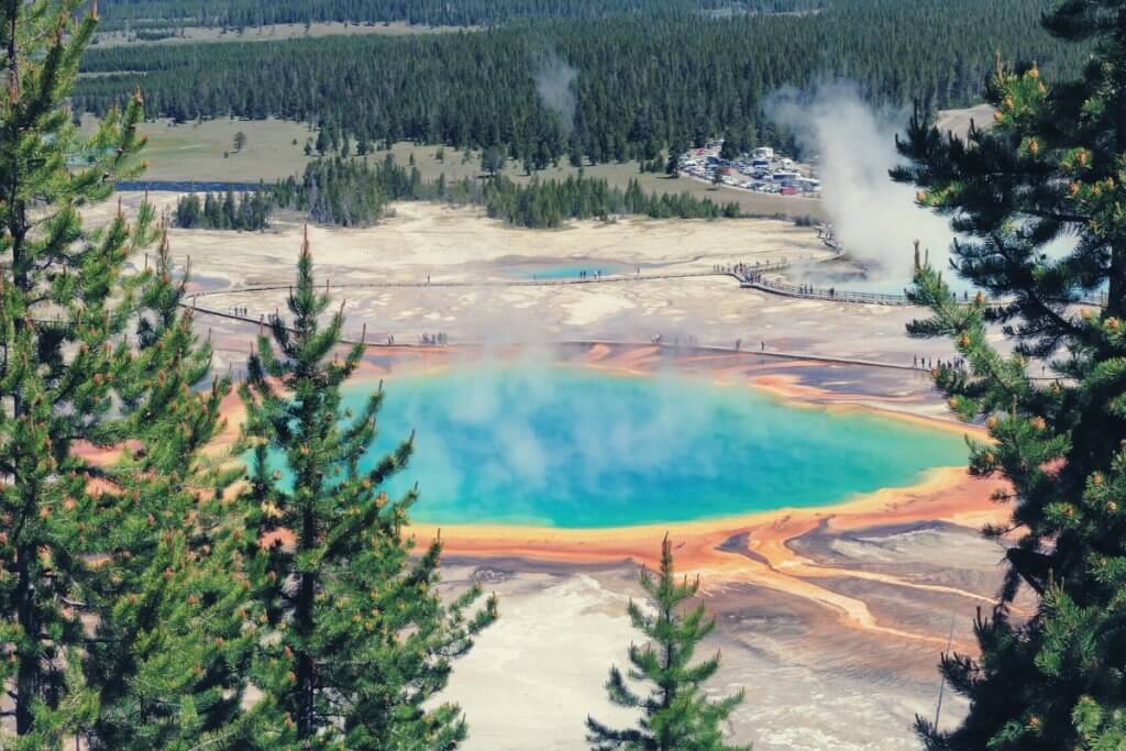 Yellowstone national park view of hot springs