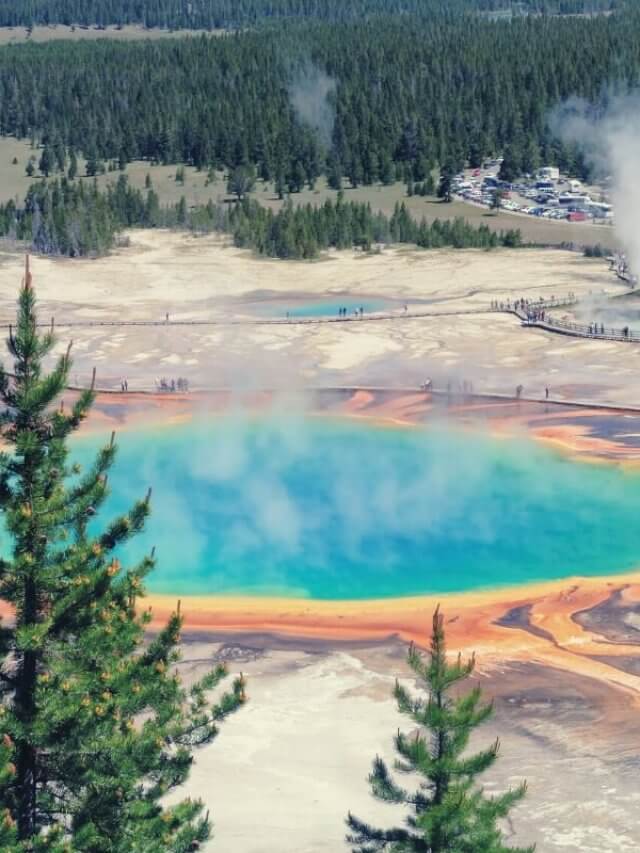 Yellowstone national park view of hot springs