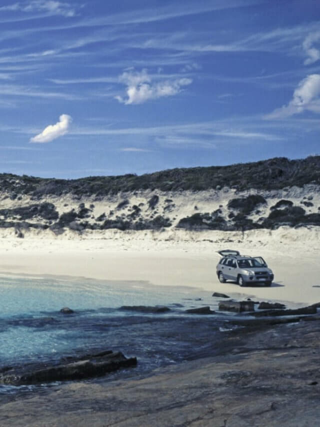 4wd vehicle on the beach in esperance WA