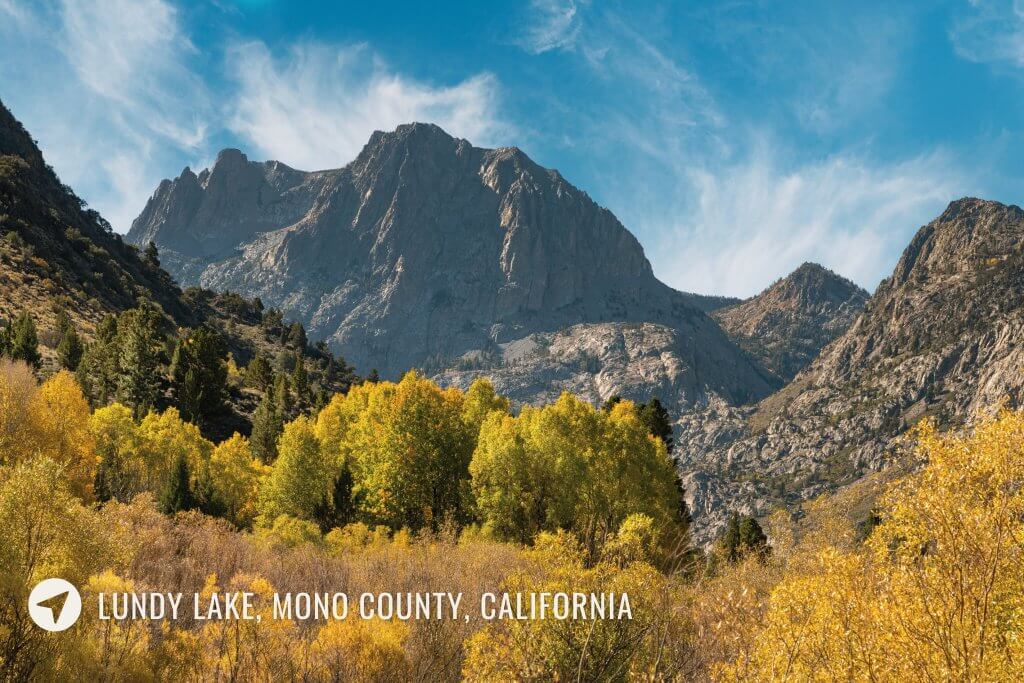 lundy lake fall foliage in mono county california